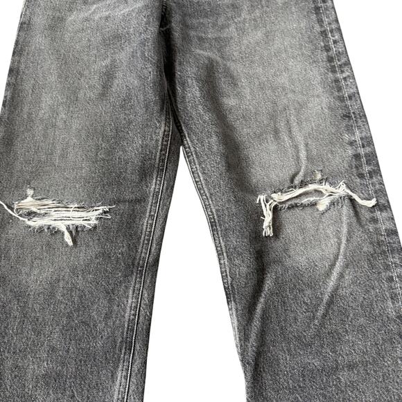 AGOLDE 90's Mid Rise Loose Jean Outline Wash Distressed Gray - Picture 4 of 11